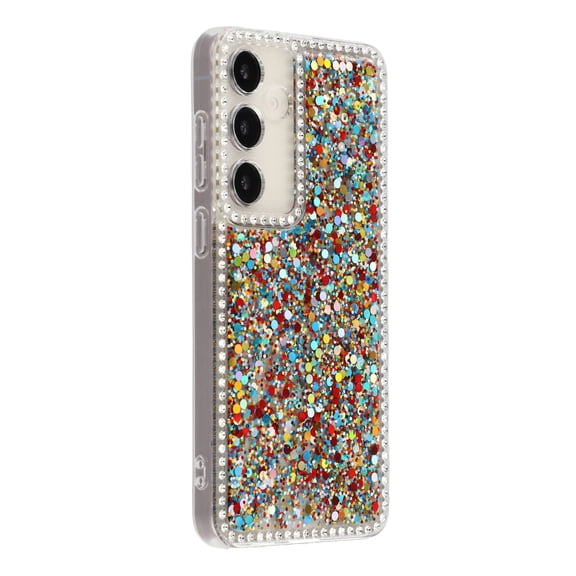 Havilah For Samsung Galaxy S25 Case Rhinestone Edge Glitter Epoxy TPU Phone Cover - Colorful