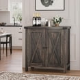 thumbnail image 3 of Kojooin Coffee Bar Cabinet with Storage, 30 Inch Farmhouse Kitchen Storage Cabinet with 2 Barn Doors, 3 of 9