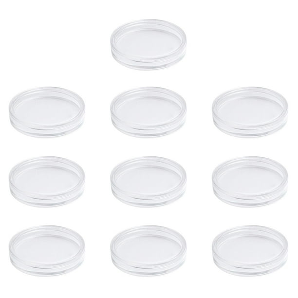 Caja protectora redonda para colección de monedas, 10 unidades, caja de plástico transparente.
