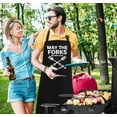 thumbnail image 6 of sidao Funny Grill Aprons for Men - May The Forks Be With You - Men’s Funny Chef Cooking Grilling BBQ Aprons with 2 Pockets - Birthday Father’s Day Christmas Gifts for Dad, Husband, Movie Fans, 6 of 6