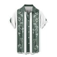 thumbnail image 4 of Men's Tribal Print T Shirt Button Down Short Sleeve Beach Hawaii Shirts Summer Lightweight Vintage Collar Blouse, 4 of 5