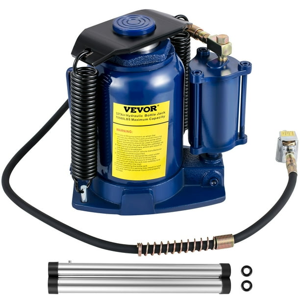 VEVOR Air Hydraulic Bottle Jack, 32 Ton/70550lbs, Pneumatic/Manual High