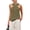 ArmyGreen, variant on Women Halter Cross Over Collar Tank Knit Sleeveless Top Solid Color Casual Summer Blouse