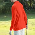 thumbnail image 5 of WTOBBY Men's Classic Golf Shirt with Ice Silk Fabric, Breathable Long Sleeve, Performance Collar, Lightweight Design, and Quick Dry for Summer Casual Wear UPF Protection ,Vermilion 2XL, 5 of 5
