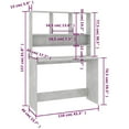thumbnail image 4 of vidaXL Desk with Shelf Concrete Grey 110x45x157 cm Engineered Wood, 4 of 4