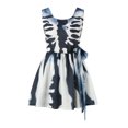 thumbnail image 4 of Halloween pour Femmes Robe Tunique Évasée Imprimée Sans Manches pour Invité de Mariage Fête, 4 of 5