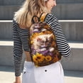 thumbnail image 5 of Disketp Cute Cat Sunflower Mochila de Lona Estampada, Mochila Escolar de Viaje Ligera para Estudiantes y Portátil-Medium, 5 of 5