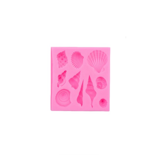 Cateissary Molde de silicona de estrella de mar de concha, forma encantadora, utensilios para decoración de tortas con Fondant, de jabón, Herramientas y accesorios para hornear S