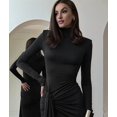 thumbnail image 6 of Womens Maxi Dress Long Sleeve Ruched Bodycon Club Party Casual Wedding Dresses, 6 of 8
