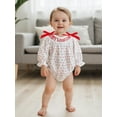 thumbnail image 4 of BemeyourBBs Baby Girls Christmas Romper, Long Sleeve Crew Neck Embroidery Bodysuit, 4 of 9