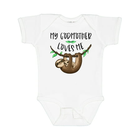 

Inktastic My Godmother Loves Me Cute Sloth and Baby Gift Baby Boy or Baby Girl Bodysuit