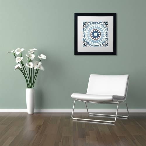 Trademark Fine Art "Moroccan Blues IV" Canvas Art by Color Bakery White Matte, Black Frame