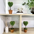 thumbnail image 5 of 8" Artificial Boxwood Topiary Small Faux Plant with Pot, Heart Shaped Mini Greenery for Home Decor, Office & Patio, Low Maintenance, All Artificial Plants and Flowers, 5 of 8
