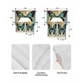 thumbnail image 5 of Teal Retro Butterfly Swag Kitchen Curtains Sets for Windows 24 Inch Length, Summer Butterflies Vintage Short Window Curtain Panels Swags Valances and Tiers 3 Piece Set for Cafe/Dining Room, 5 of 5