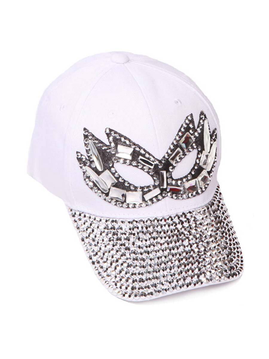 Chic Headwear - Womens Sequiened Baseball Cap w/ Party Mask Design ...
