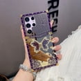 thumbnail image 6 of for Samsung Galaxy S25 Ultra Case with Kickstand, Foldable Butterfly Woman Girly Bling Diamond Mirror Back Golden Plated Shockproof Corners Protection Elegant Cute Cover for S25 Ultra, Purple, 6 of 6