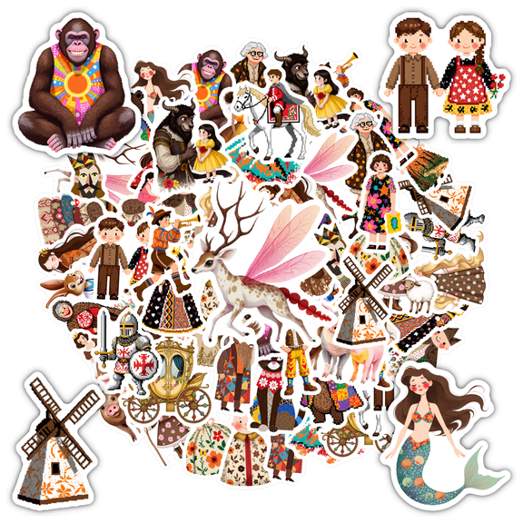 35pcs Charming Fairy Stickers Royal Fantasy Kids Stickers for Computers Laptops Suitcases