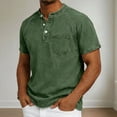 thumbnail image 4 of Miqool Washed Denim Shirt for Man Short Sleeve Collared Casual Lightweight Ruched Summer Jean Top with Chest Pockets, 4 of 8