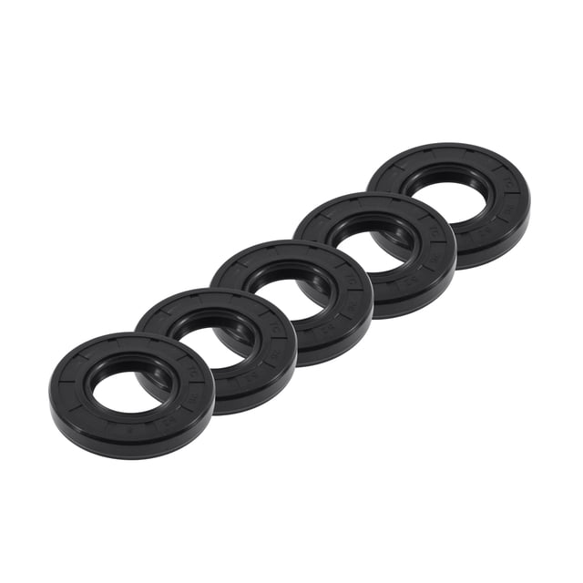 Unique Bargains Sello de Aceite Universal TC Doble Labio con Resorte de Acero Anillo de Sello de Eje Rotativo 26x52x8mm Alta Presión Caucho NBR Negro 5pcs