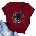 thumbnail image 5 of IROINNID July 4th Tops for Women Round Neck T-Shirt Casual Loose Tops Blouse Short Sleeve Tops America Independence Day, 5 of 6