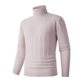 thumbnail image 4 of Men Turtleneck Cable Knit Sweater Long Sleeve Pullover Classic Fit Solid Color Top, 4 of 7