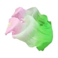thumbnail image 4 of Abanico de seda para danza del vientre, hecho a mano, 1 par izquierdo y derecho, para disfraz de carnaval. rosa verde claro, 4 of 7