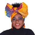thumbnail image 5 of XIAOHUAGUA Fashion African Head Scarf And Warrings 2 Pieces Women Headwear Wax Ankara Hairband, 5 of 5