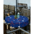 thumbnail image 2 of 4th of July Outdoor Tablecloth with Umbrella Hole and Zipper Blue Patriotic Star Stripes Round Tablecloths 60 Inch Waterproof Table Cloths Freedom America Patio Table Cover for Independence Day Party, 2 of 6