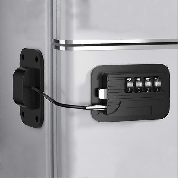 Refrigerator Fridge Freezer Door Lock With Password, Child Proof Refrigerator Door Lock For Refrigerator, Cabinets And Drawer (Black)