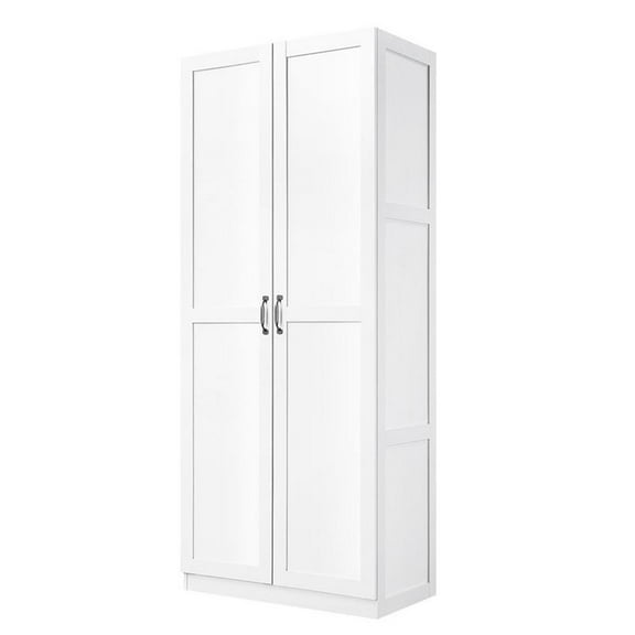 Pemberly Row Contemporary Engineered Wood Storage Closet in White