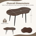 thumbnail image 3 of Gymax Cloud Shape Coffee TableIrregular Center Table w/ Metal FrameWooden Table Walnut, 3 of 10