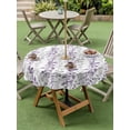 thumbnail image 4 of Outdoor Tablecloth with Umbrella Hole for Patio/Picnic/Party/Camping, Purple Grey Botanical Waterproof Table Cloth Round Cover Washable, Spring Floral Summer Farmhouse (Dia 60"), 4 of 8