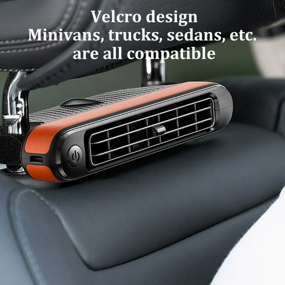 Car Rear Seat Headrest Cooling Fan Electric 3-Speed Adjustable Wind Speed Mini Fan Rv Car Cooling Tool Car Interior Accessories Black Fangkenuo