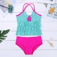 thumbnail image 5 of Yruioon Girls Mermaid Fish Scales Printed Swimsuits Two Piece Tankini Sets Swimwear Bathing Suits Lake Blue 10, 5 of 7
