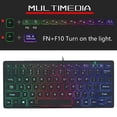 thumbnail image 4 of BQBQERT small Keyboard with Color LED Lighting Translucent Keycaps Enhances Typing for Gamers, 4 of 8