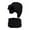 Black, variant on Krdevn 2Pcs Kids Rib Knit Aviator Hat Neck Warmer Set Built-In Goggles Earflap Windproof Thick Warm Winter Hat Scarf Kit for Toddler Boys Girls Ski Cold Weather Outdoor Wear