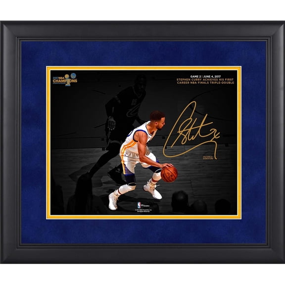 Stephen Curry Golden State Warriors Framed 11" x 14" 2017 NBA Finals Champions Triple-Double Spotlight Photograph -