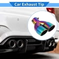 thumbnail image 2 of Unique Bargains 1 Pc Curved Slant Cut Dual Exhaust Tip 2.4" Inlet Stainless Steel Assorted Color, 2 of 8