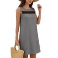 thumbnail image 6 of STETMN Women's Sleeveless Tank Dress Hollow Crewneck Solid Dresses Casual Summer Knee Length Dress, 6 of 7