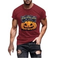 thumbnail image 2 of Blusas y camisas de manga corta y cuello redondo para hombre. Blusas/camisetas de manga corta con cuello redondo y estampado de Halloween para hombre. Blusa para hombre., 2 of 5