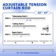 thumbnail image 6 of Yeabett Shower Curtain Rod 32-47 Inch,Adjustable Spring Tension Stainless Steel Telescoping No Drill Rod for Bathroom,No Slip, No Rust,Brush Nickel, 6 of 10