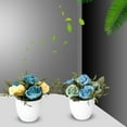 thumbnail image 3 of EASTIN Artificial Magnolia Rose Flower Simulation Fake Bonsai Home Shop Showcase Decor, 3 of 10