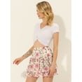 thumbnail image 3 of AllegK MinifalPaMujer Faldas Cortas Con Volantes Florales De Verano De CintuAlLindas Rosas M, 3 of 5