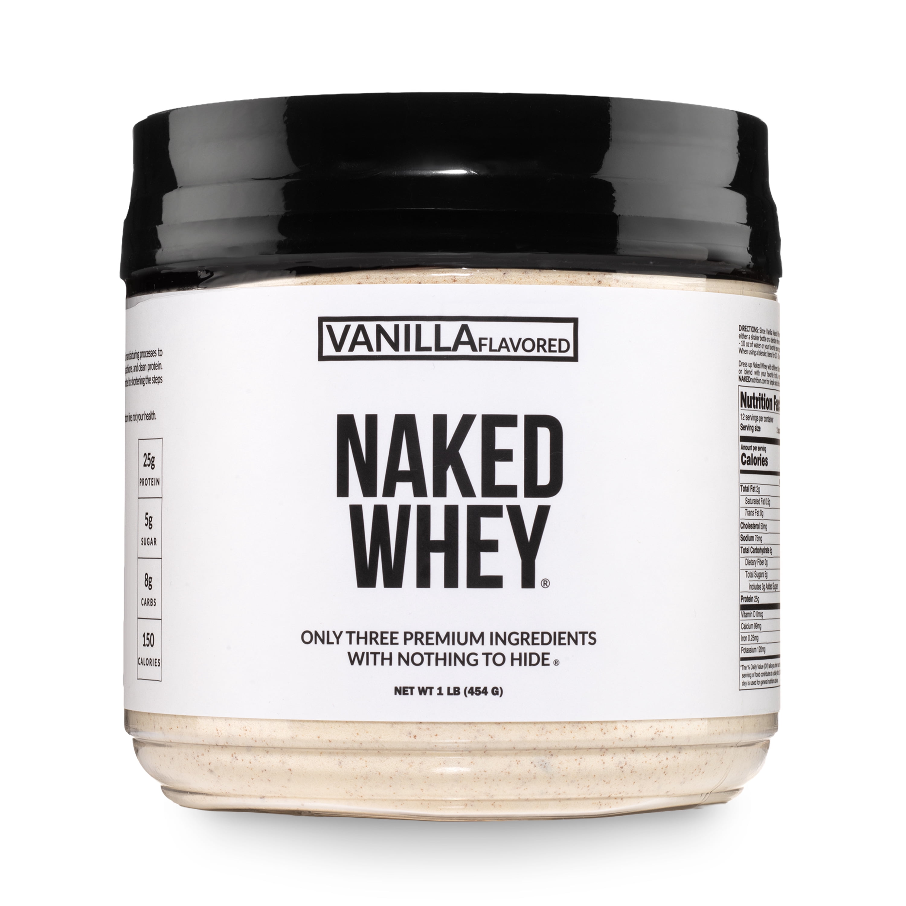 Naked Nutrition Grass Fed Whey Protein Powder, Vanilla, 1 lb photo 1