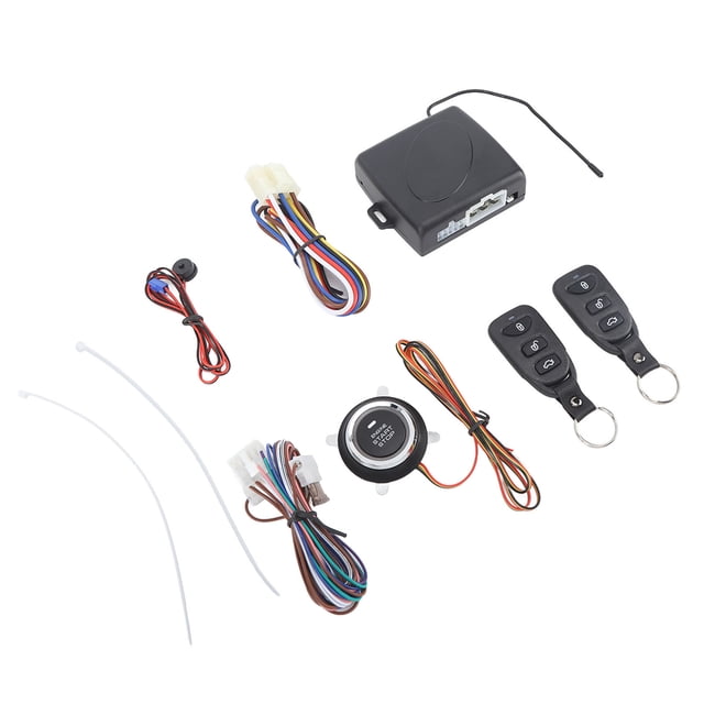 Keyless Entry Car Alarm System Push Start Button Remote Start Starter DC12V Car Keyless Entry Security Alarm System Remote Engine Starter Push To Start Stop Iginition Kit Button