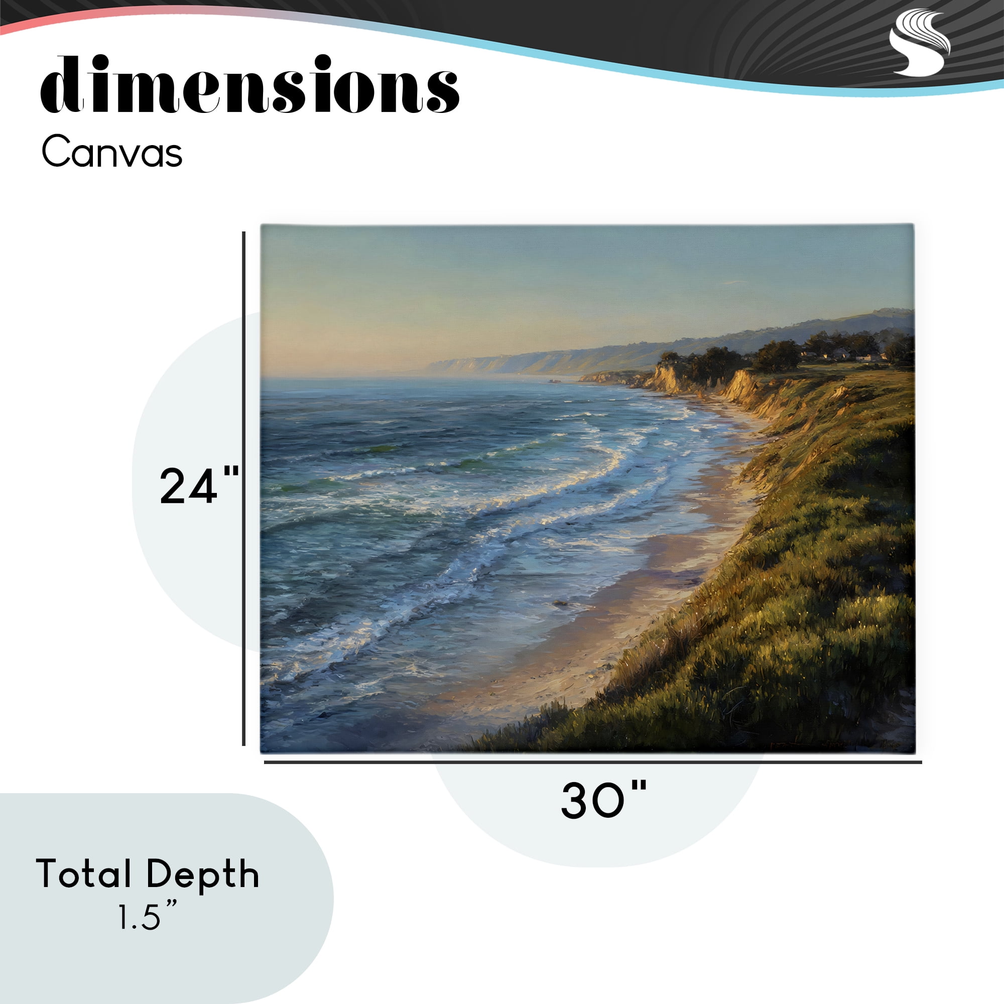 Stupell Industries Rounded Coastline View Canvas Wall Art, design by Franklyn Gregory