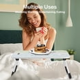 thumbnail image 4 of VUSIGN Foldable Lap Desk, 23.6 Inch Portable Laptop Bed Desk with Cup Holder Storage Drawer Tablet Slot, Laptop Bed Tray for Working Reading Writing Eating Bed Sofa Couch Floor, 4 of 8