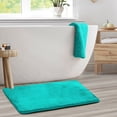 thumbnail image 1 of 1 Large Clara Clark Bath Mat Bathroom Rug - Absorbent Memory Foam Bath Rugs - Non-Slip, Thick, Cozy Velvet Feel Microfiber Bathrug, Plush Shower, Toilet- Floor Bathmats Carpet - Teal - 20"x32", 1 of 6