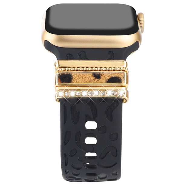 Fiudx Accesorios para Correa de Reloj, Elegante Juego de Anillos Decorativos, Elegantes Hebillas de Diamantes, Material de Acero Inoxidable Duradero, Personaliza Tu Reloj, Regalo Perfecto para Ella,