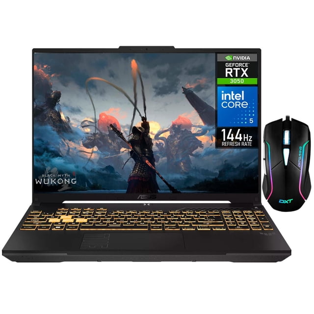 Laptop Gamer ASUS TUF Gaming F16 GeForce RTX 3050 Core i5 210H 24GB SSD 1TB 16" Teclado Español Mouse DXT Gaming